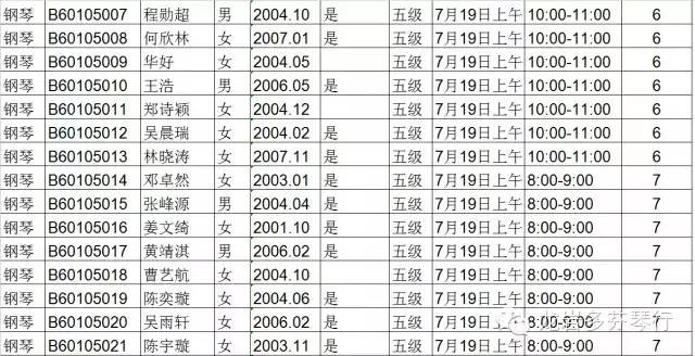 2015中央音乐学院音乐考级--(龙岩考级时间)
